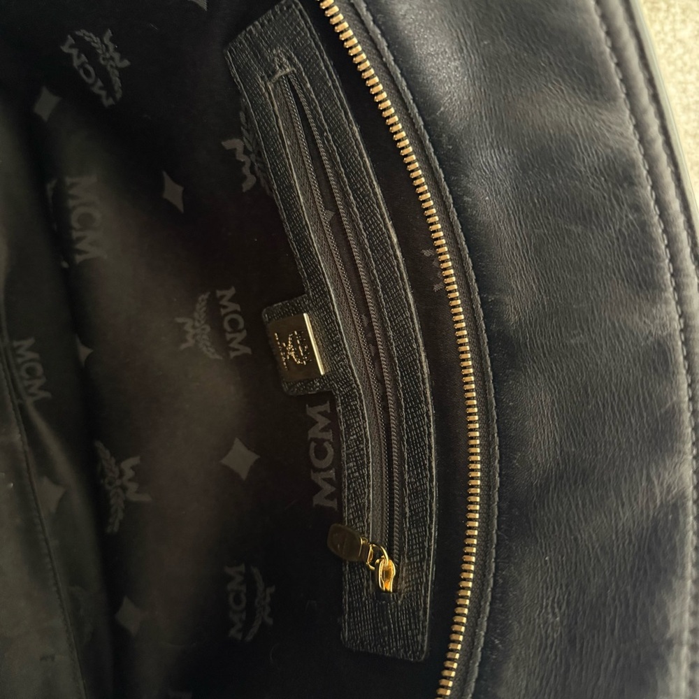 MCM Black and Gold Structured Tote Large - Picture 10 of 14
